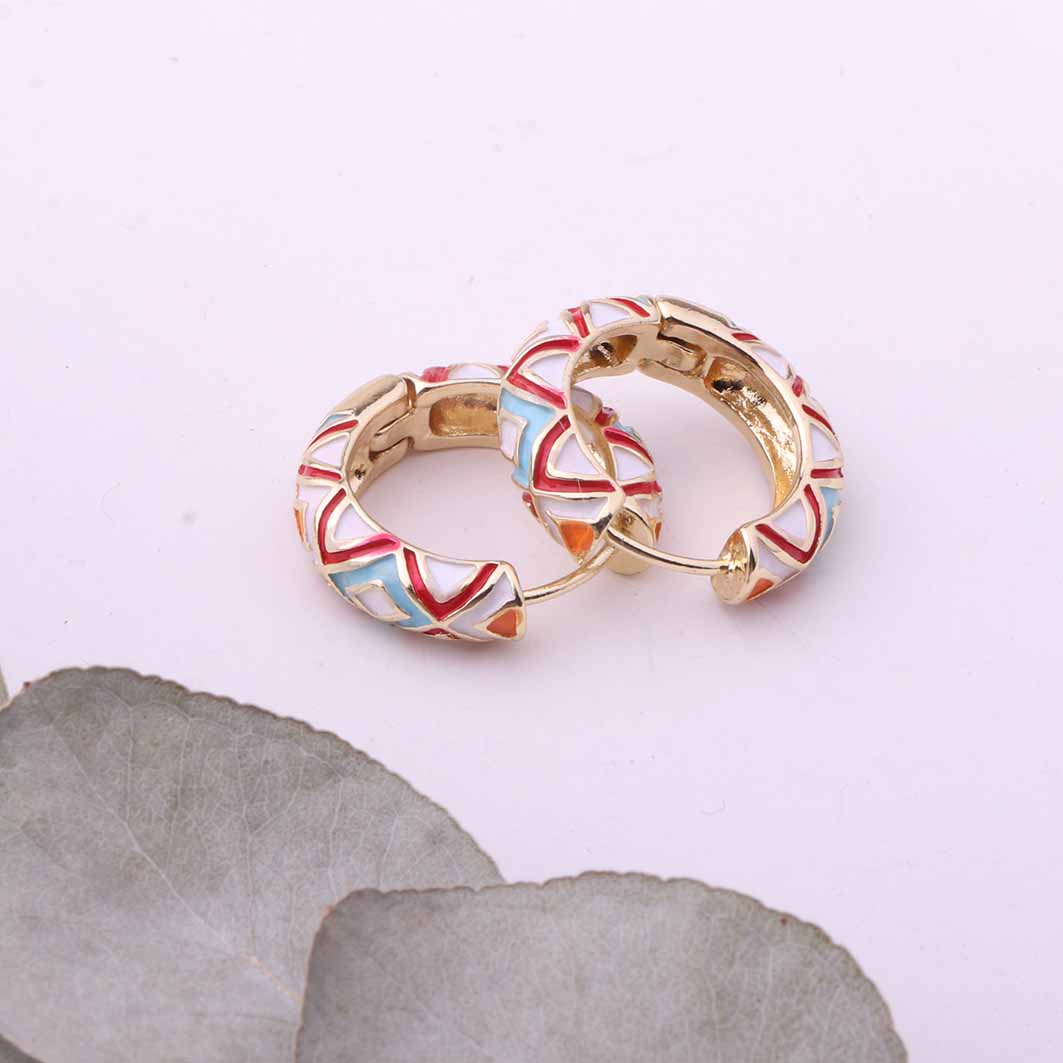 گوشواره حلقه ای میناکاری