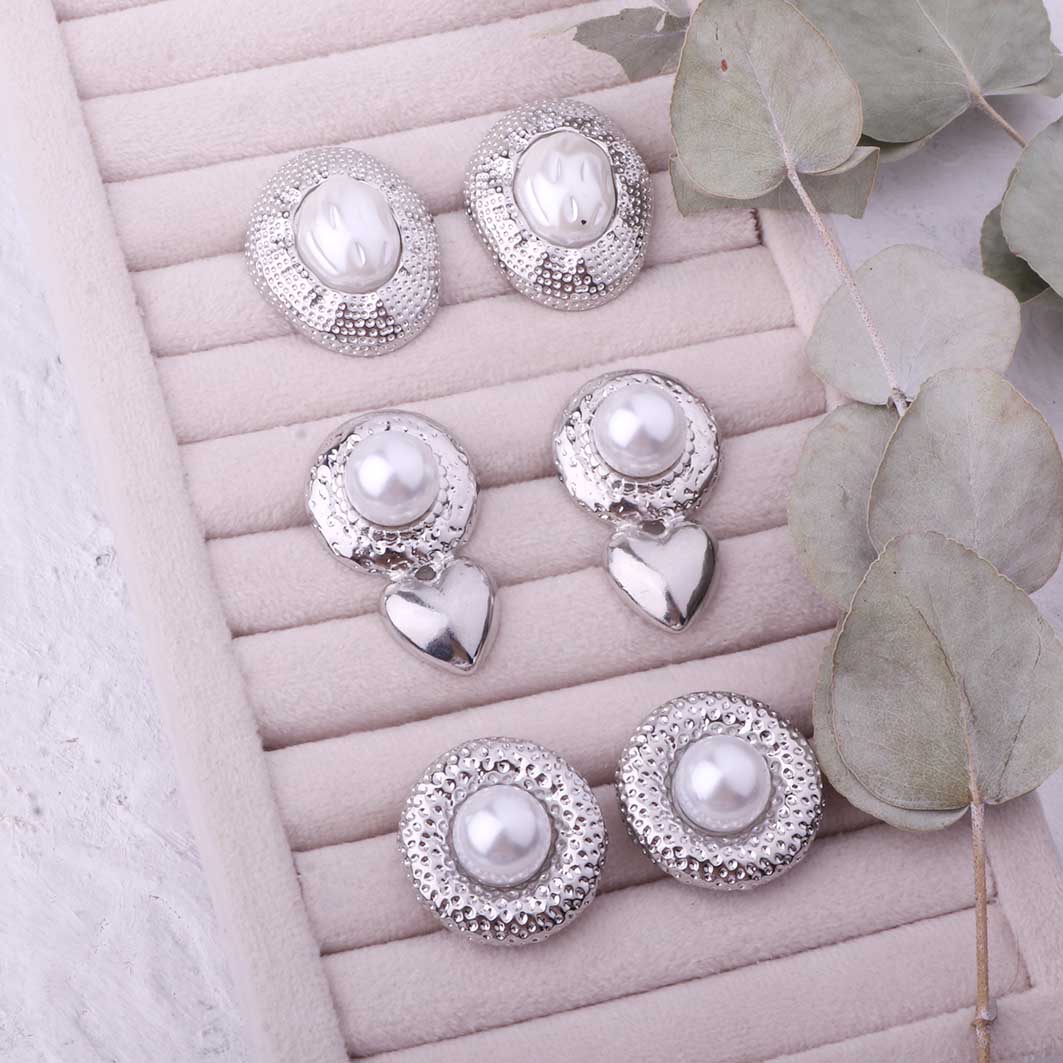 گوشواره نقره ای چکش کاری