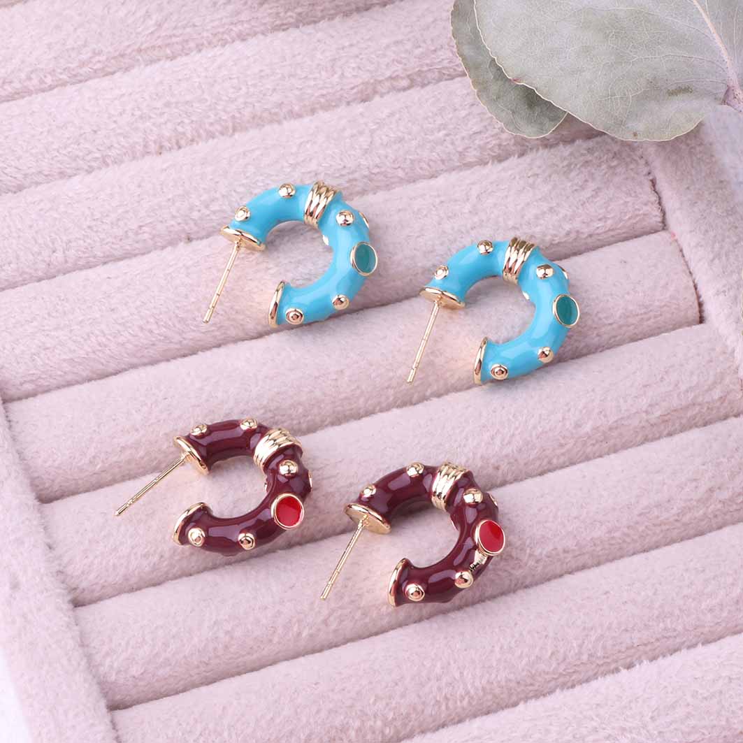 گوشواره میناکاری حلقه ای